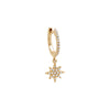 14K Gold / Single Diamond Pavé Starburst Huggie Earring 14K - Adina Eden's Jewels