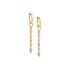14K Gold / Pair Diamond Thin Drop Huggie Earring 14K - Adina Eden's Jewels
