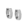 14K White Gold / Pair Diamond Triple Row Huggie Earring 14K - Adina Eden's Jewels