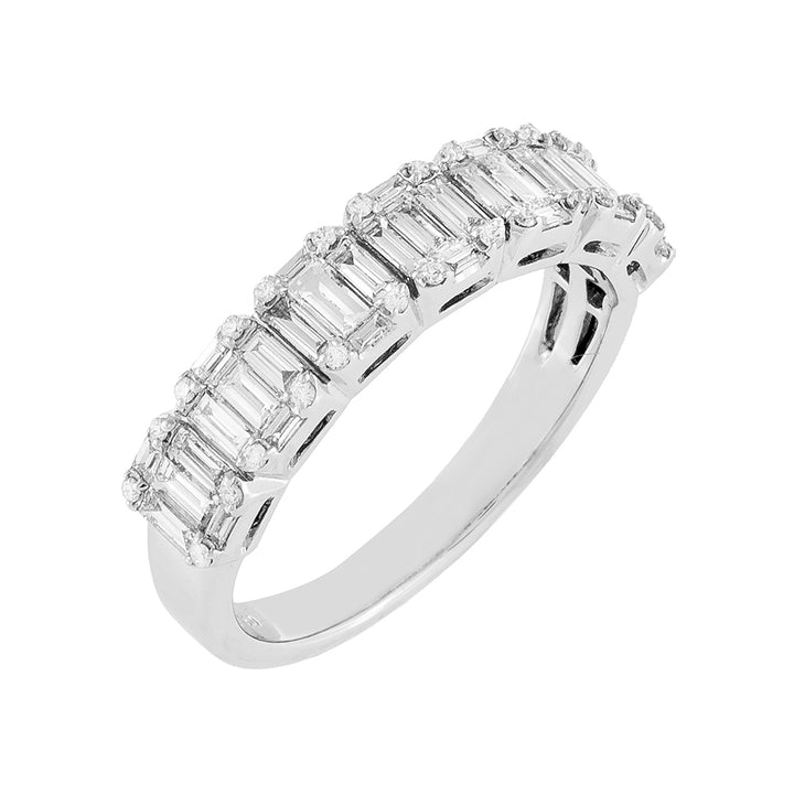 14K White Gold / 6 Diamond Baguette Ring 14K - Adina Eden's Jewels