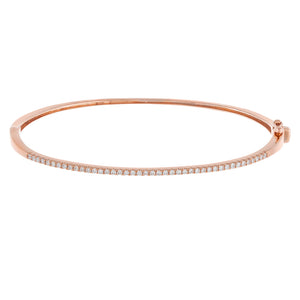 14K Rose Gold Diamond Bangle 14K - Adina Eden's Jewels