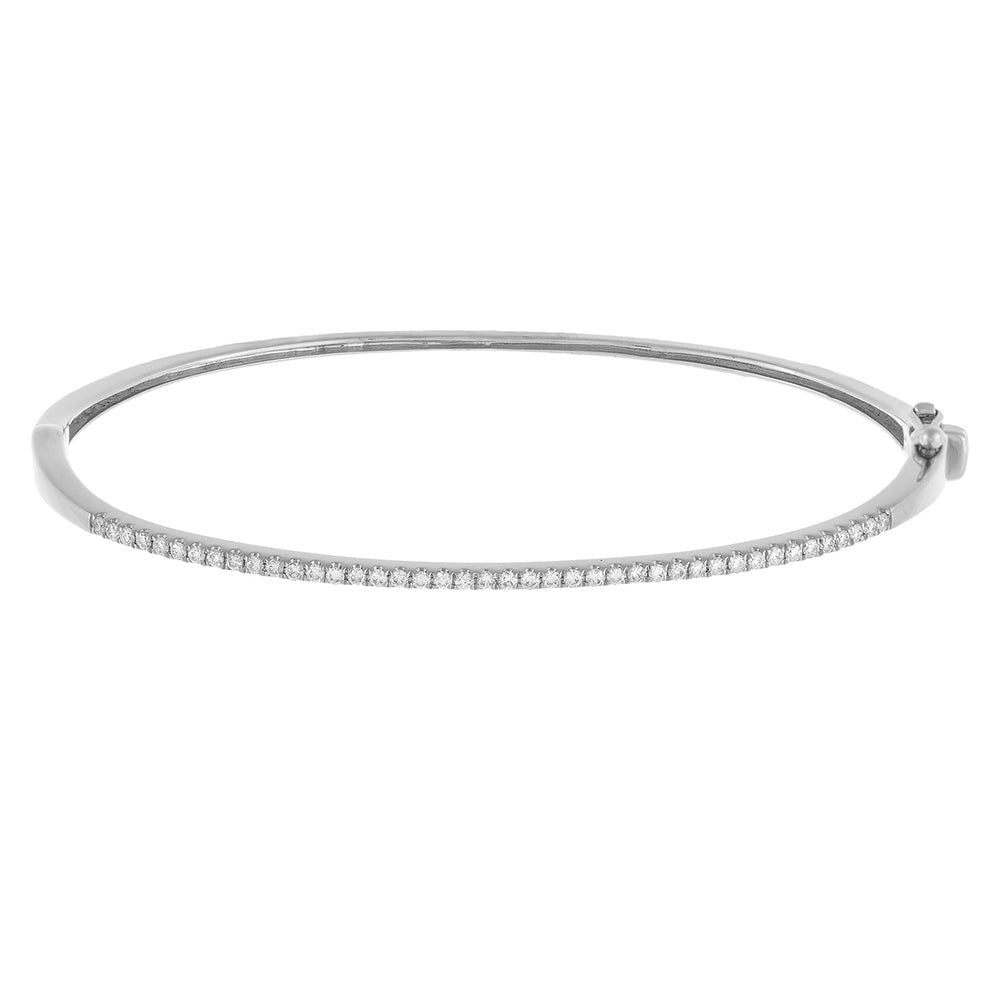 14K White Gold Diamond Bangle 14K - Adina Eden's Jewels