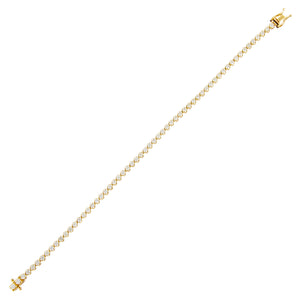 14K Gold Diamond Bezel Tennis Bracelet 14K - Adina Eden's Jewels