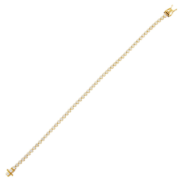 14K Gold Diamond Bezel Tennis Bracelet 14K - Adina Eden's Jewels