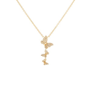 14K Gold Diamond Butterflies Necklace 14K - Adina Eden's Jewels