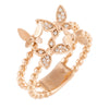14K Rose Gold / 6.5 Diamond Butterfly Beaded Ring 14K - Adina Eden's Jewels