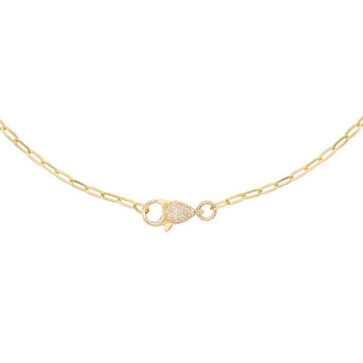 14K Gold Diamond Clasp Chain Necklace 14K - Adina Eden's Jewels