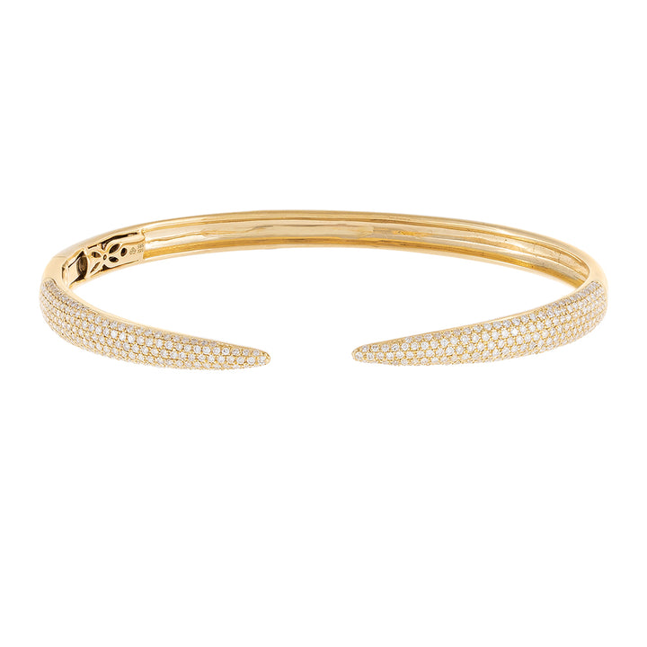 14K Gold Diamond Claw Bangle 14K - Adina Eden's Jewels