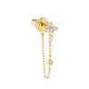  Diamond Cross Chain Stud Earring 14K - Adina Eden's Jewels