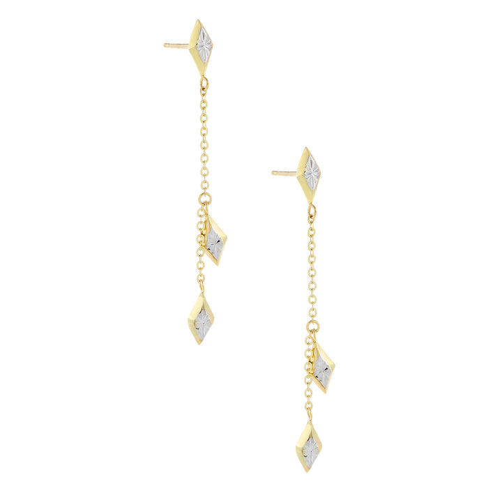 14K Gold Diamond Cut Drop Earring 14K - Adina Eden's Jewels