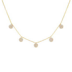 14K Gold Diamond Disc Choker 18K - Adina Eden's Jewels