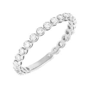 14K White Gold / 7 Diamond Thin Eternity Band 14K - Adina Eden's Jewels