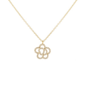 14K Gold Diamond Flower Necklace 14K - Adina Eden's Jewels