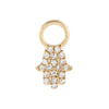 14K Gold / Single Diamond Hamsa Charm 14K - Adina Eden's Jewels