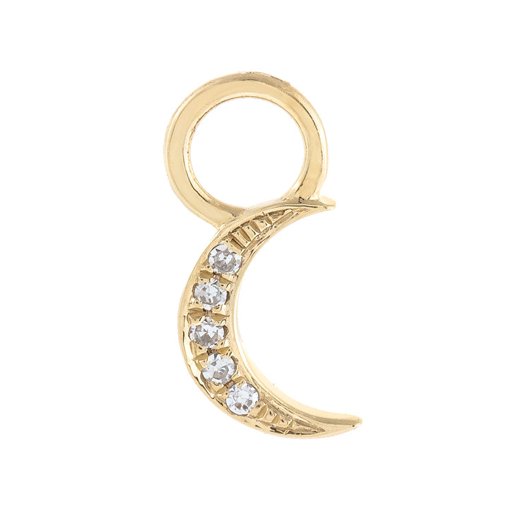 Gold Diamond Mini Crescent Charm 14K - Adina Eden's Jewels