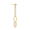 14K Gold / Single Diamond Oval Drop Stud Earring 14K - Adina Eden's Jewels