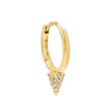 14K Gold / Single Diamond Point Huggie Earring 14K - Adina Eden's Jewels
