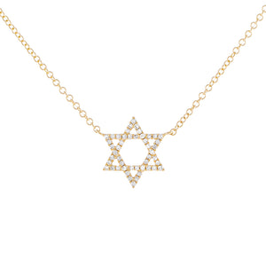 14K Gold Diamond Star of David Necklace 14K - Adina Eden's Jewels