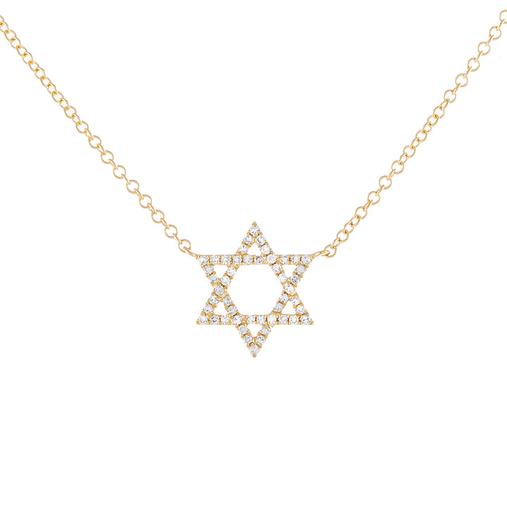14K Gold Diamond Star of David Necklace 14K - Adina Eden's Jewels