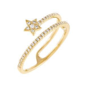 14K Gold / 6.5 Diamond Star Wrap Ring 14K - Adina Eden's Jewels