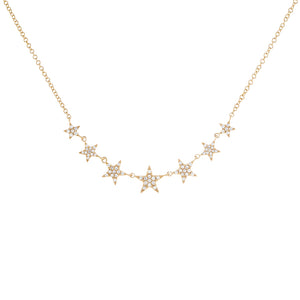 14K Gold Diamond Stars Necklace 14K - Adina Eden's Jewels