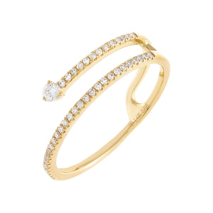 14K Gold / 6.5 Diamond Stone Wrap Ring 14K - Adina Eden's Jewels