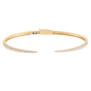14K Gold Diamond Thin Claw Bangle 14K - Adina Eden's Jewels