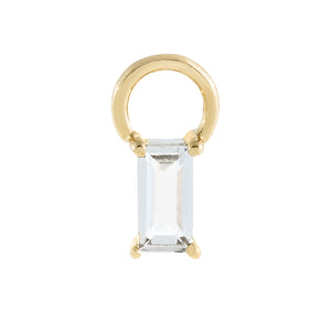 14K Gold / Single Diamond Topaz Charm 14K - Adina Eden's Jewels