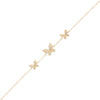 14K Gold Diamond Triple Butterfly Bracelet 14K - Adina Eden's Jewels