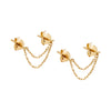 14K Gold / Pair Double Chain Earring Chain Connector 14K - Adina Eden's Jewels