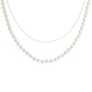 Pearl White Double Strand Pearl Necklace - Adina Eden's Jewels