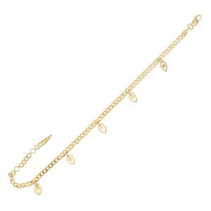 14K Gold Evil Eye Charm Bracelet 14K - Adina Eden's Jewels
