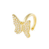 Gold / Single Pavé Butterfly Ear Cuff - Adina Eden's Jewels