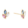 Multi-Color / Pair Pastel Leaf Stud Earring 14K - Adina Eden's Jewels