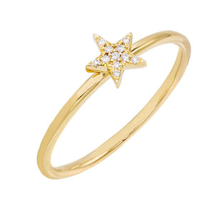 14K Gold / 6.5 Diamond Star Ring 14K - Adina Eden's Jewels