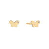14K Gold Mini Solid CZ Butterfly Stud Earring 14K - Adina Eden's Jewels