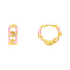 Sapphire Pink CZ Enamel Link Hoop Earring - Adina Eden's Jewels