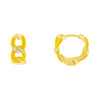 Yellow CZ Enamel Link Hoop Earring - Adina Eden's Jewels