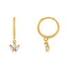 Gold / Pair Marquise Flower Huggie Earring - Adina Eden's Jewels