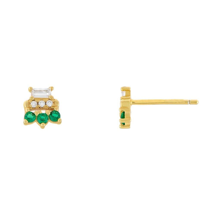 Emerald Green Emerald CZ Stud Earring - Adina Eden's Jewels