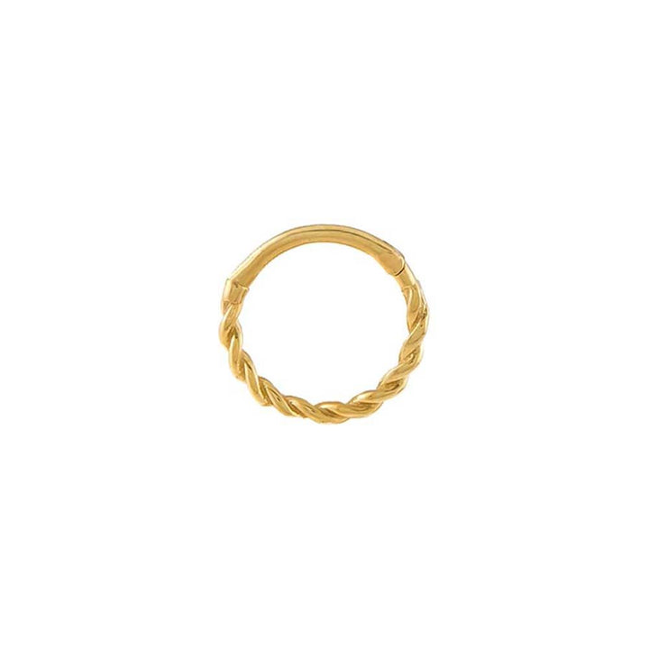14K Gold Twisted Cartilage Huggie Earring 14K - Adina Eden's Jewels