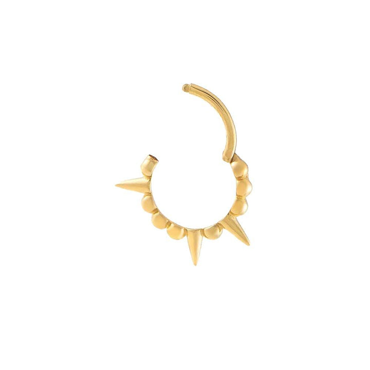  Beaded x Spike Cartilage Huggie Earring 14K - Adina Eden's Jewels