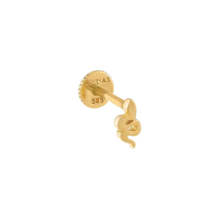 14K Gold Mini Snake Threaded Stud Earring 14K - Adina Eden's Jewels