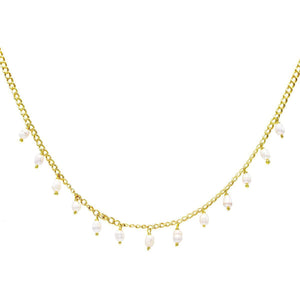 Pearl White Pearl Dangle Necklace - Adina Eden's Jewels