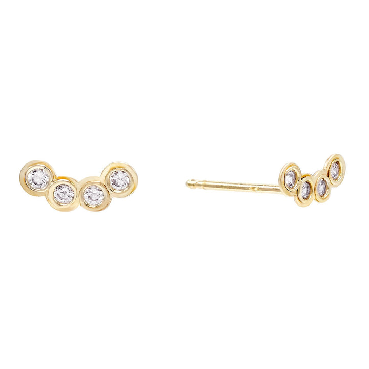 14K Gold / Single Bezel Stud Earring 14K - Adina Eden's Jewels