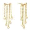 Gold Hanging Chain Bezel Stud Earring - Adina Eden's Jewels
