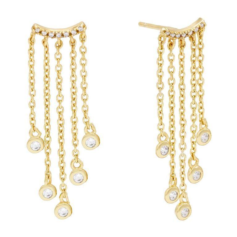 Buy Modern One Gram Gold Mango Design 2 Line Hanging Chain Long Earrings  Online