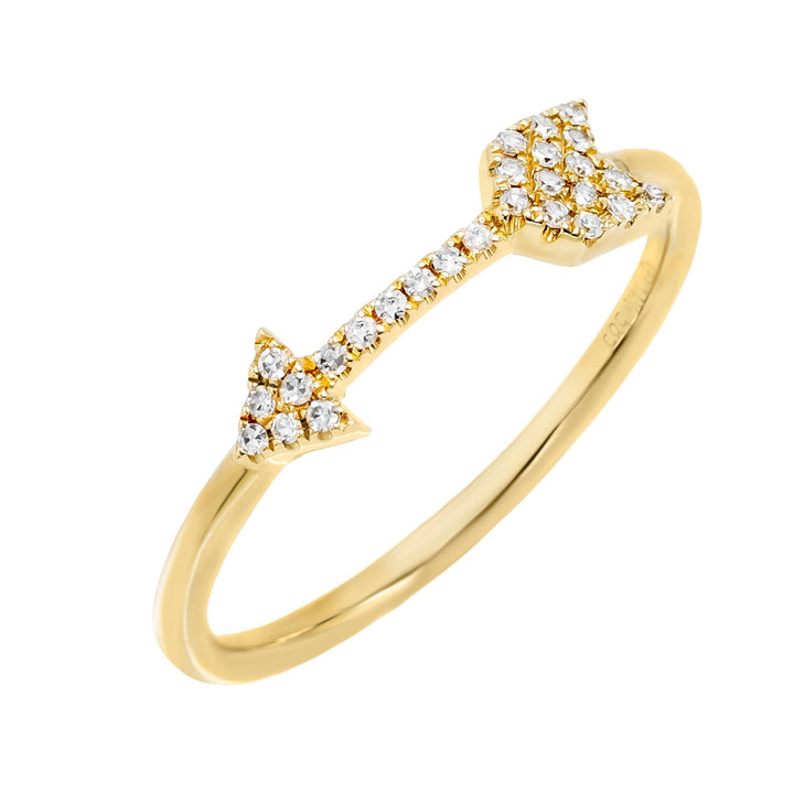 14K Gold / 6.5 Diamond Arrow Ring 14K - Adina Eden's Jewels
