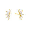 14K Gold / Pair Mini Marquise Stud Earring 14K - Adina Eden's Jewels