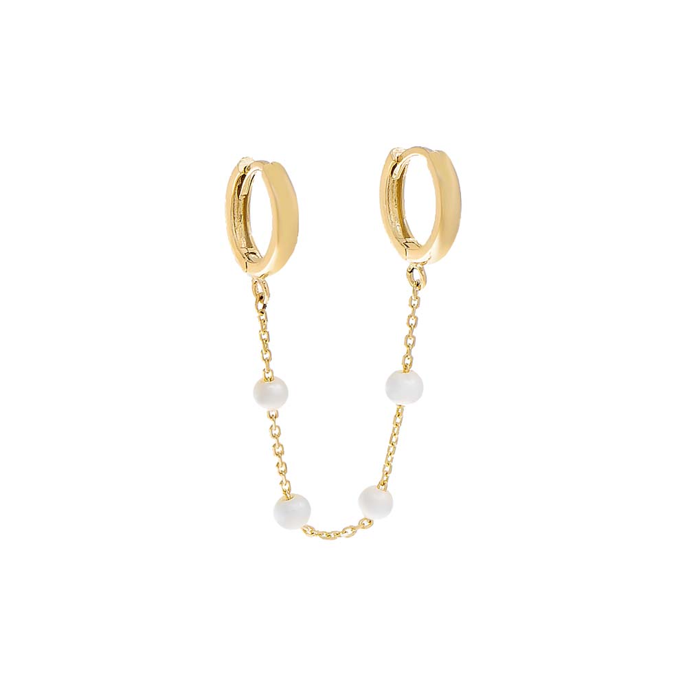 Solid double chain huggie earring Clearance
